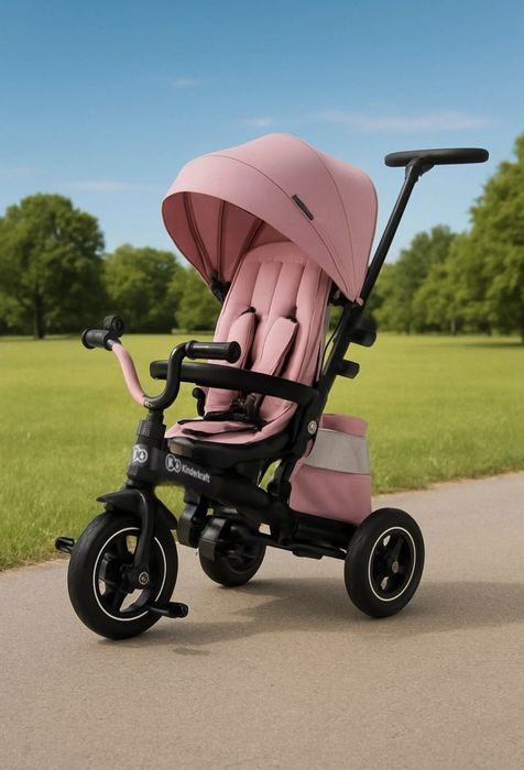 Rowerek trójkołowy Kinderkraft EasyTwist różowy pink 5w1
