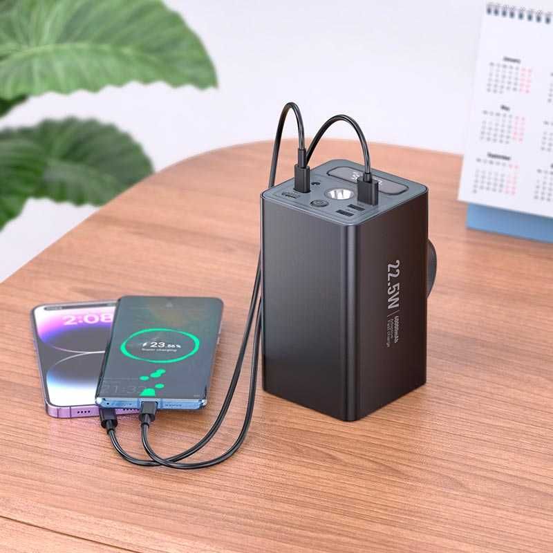 УМБ HOCO J138 60000mAh 22.5W 3USB/2Type-C/DC12V, 22.5W/3A, PD/QC