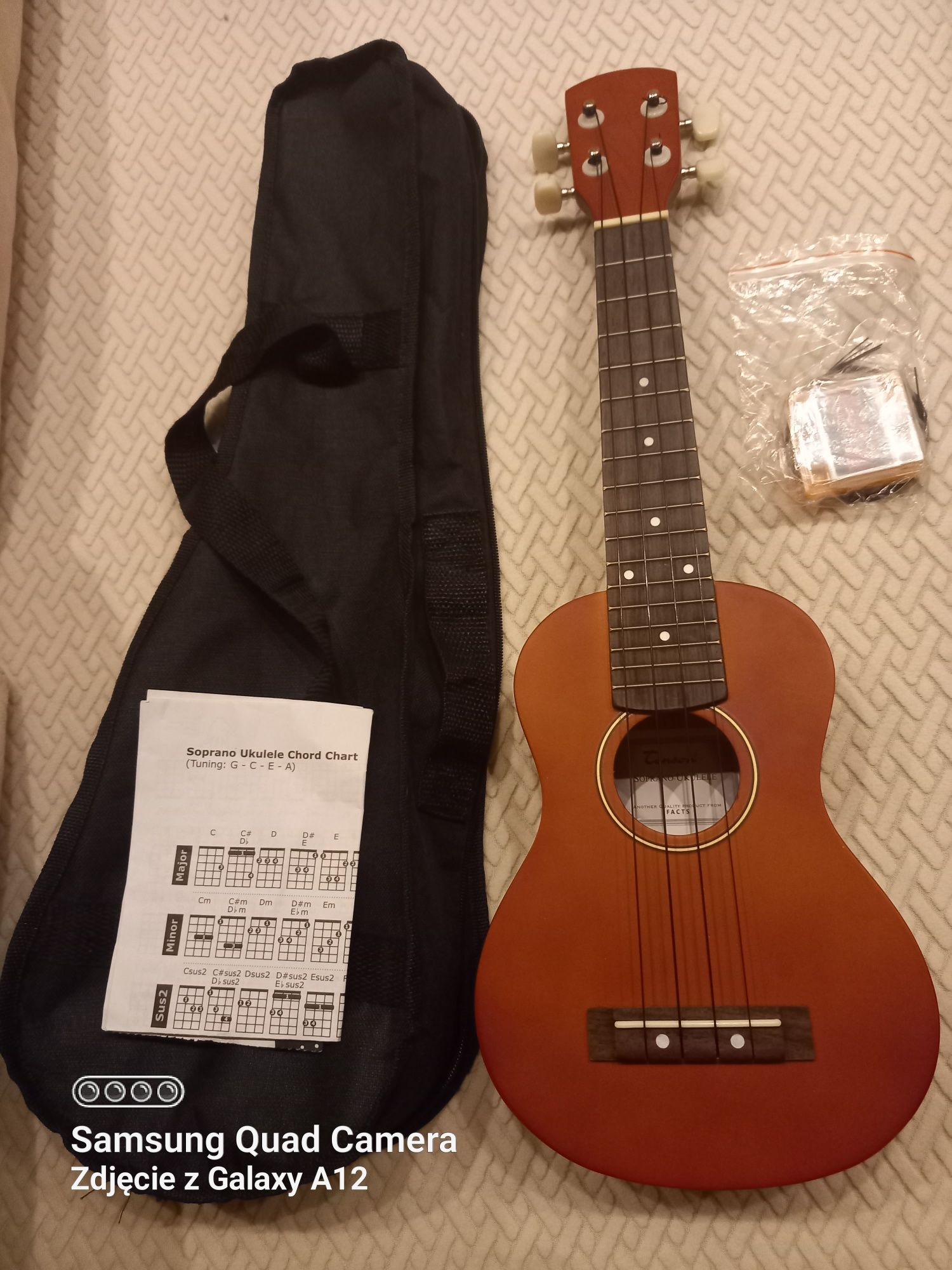 Ukulele Nowy instrument z futerałem i akcesoriami