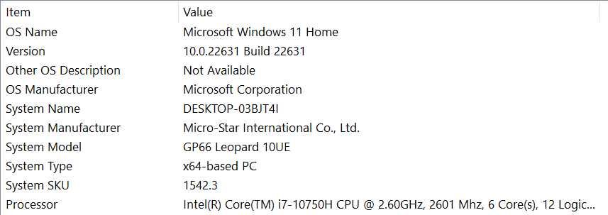 MSI GP66 Leopard 10UE RTX 3060/Intel i7-10750H/144hz Gaming