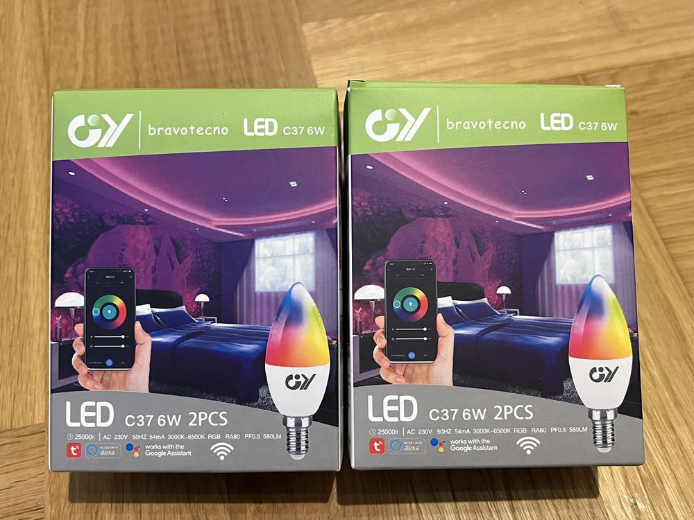 Inteligentna żarówka LED E14 WiFi C37 6W 600lm