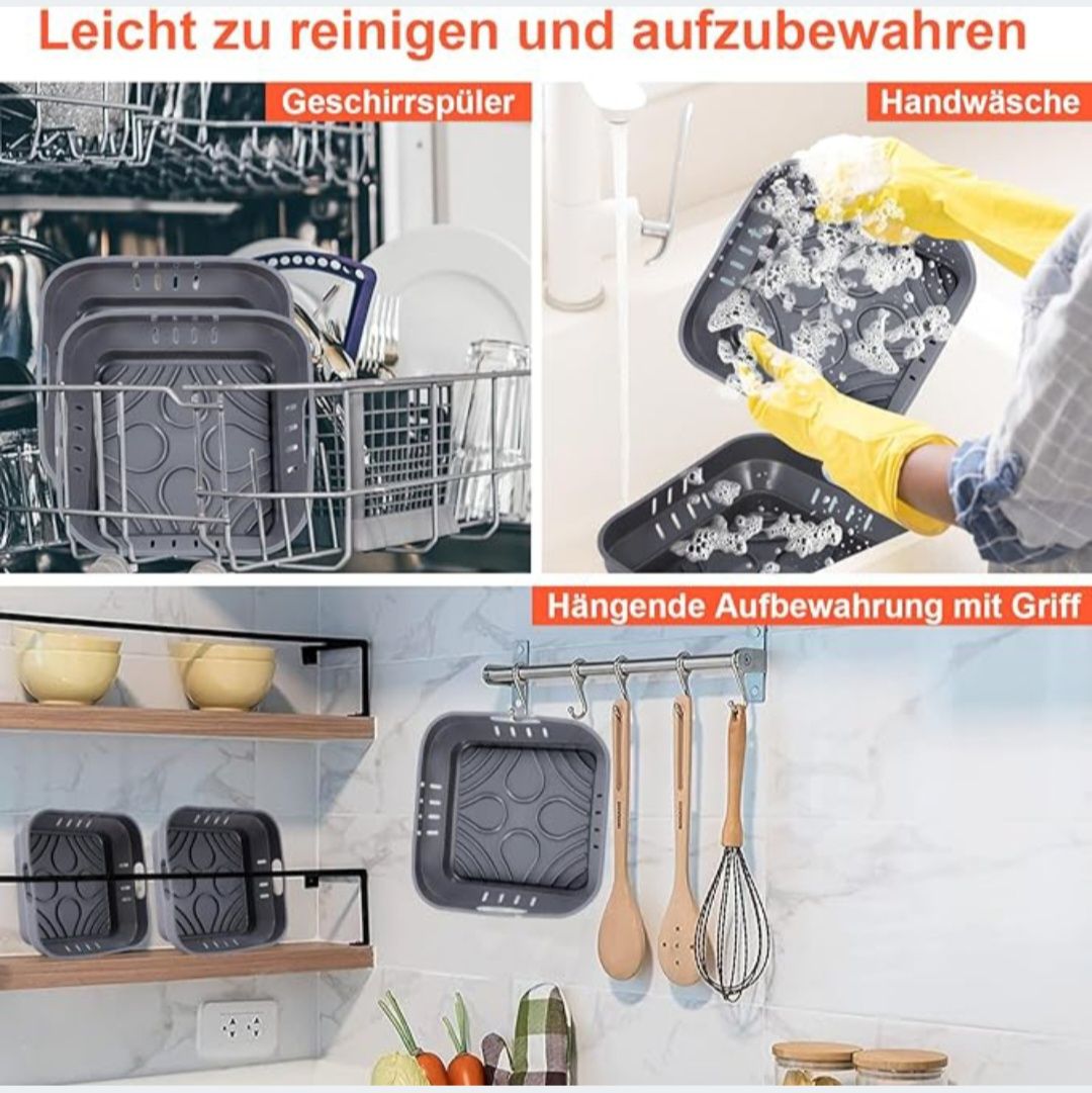 2 x Koszyk silikonowy wkładka forma do frytownicy AIR FRYER 22cm