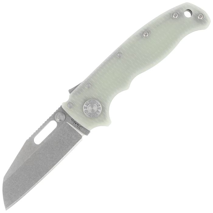 Nóż składany Demko AD20.5 Shark Foot Natural G10, Stonewashed CPM