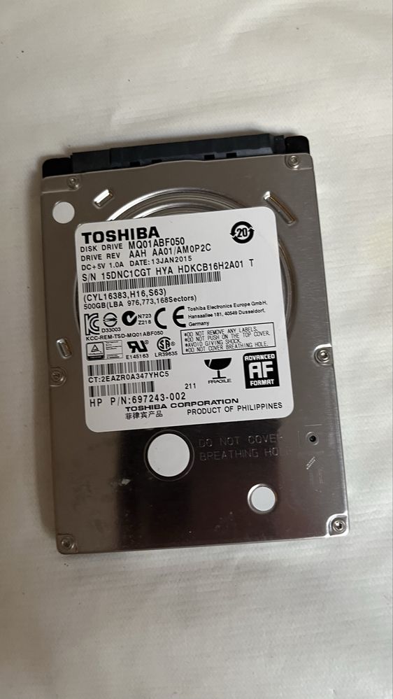 Disco Rígido Toshiba 500GB SATA III 2.5" Slim