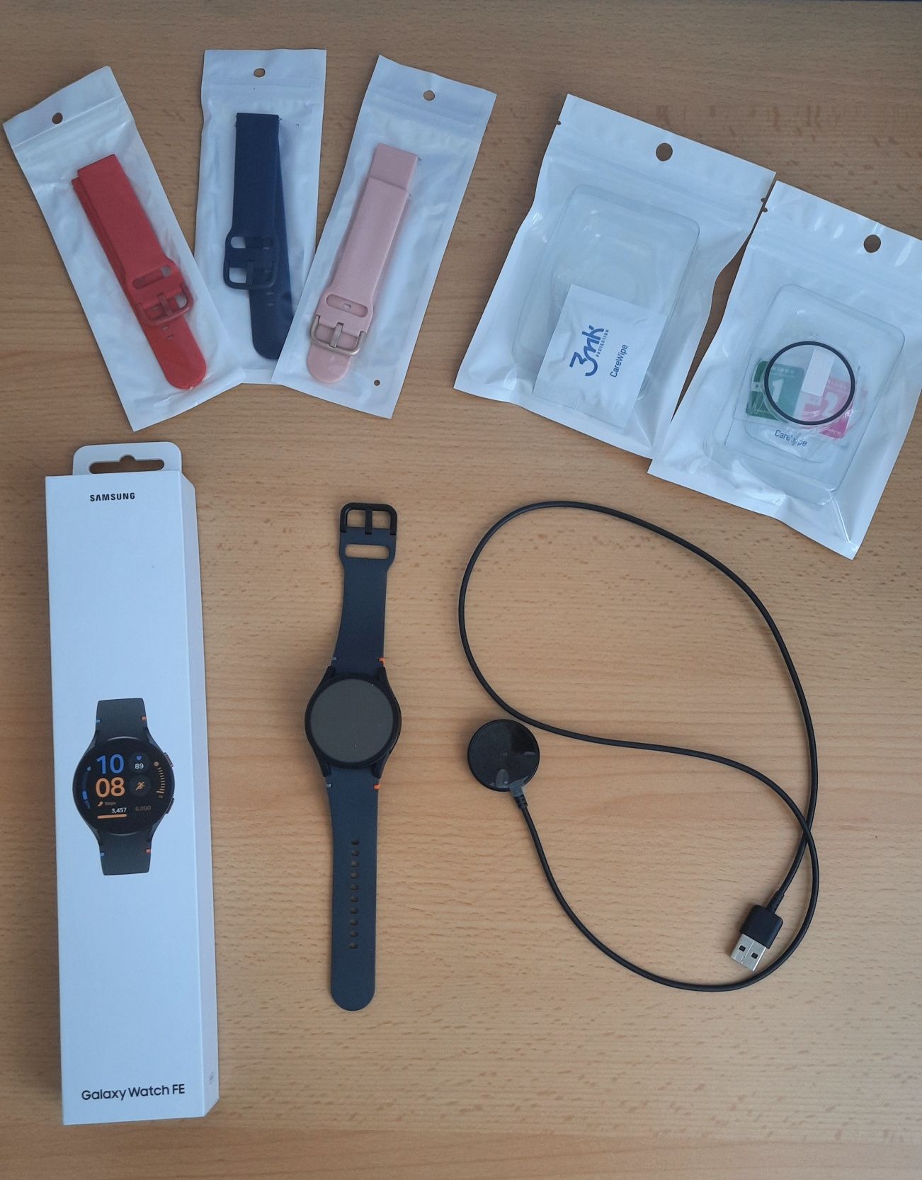 Smartwatch Samsung Galaxy Watch FE czarny + 3 paski + 2 szkła ochronne