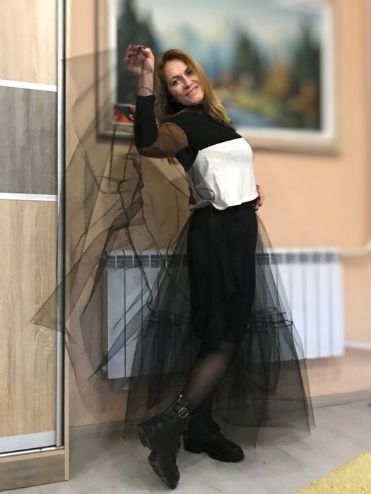 Нова фатинова спідниця чорна, пишна, універсальний розмір