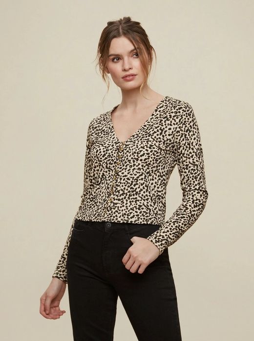 Bluzka panterka kardigan