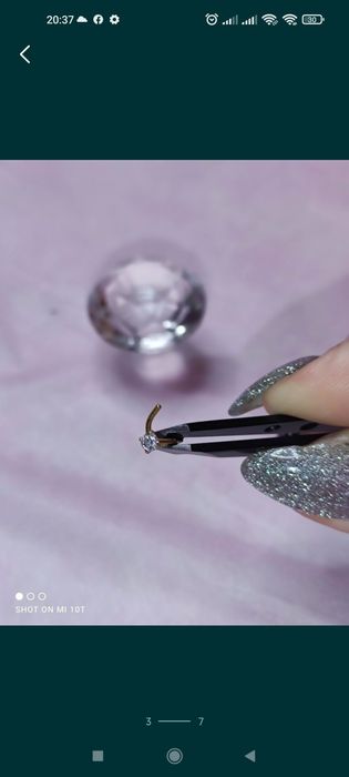 Пирсинг титан с фианитом