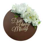 Tablica dekoracyjna Dom Panny Młodej koło, rustykalne, 35 cm