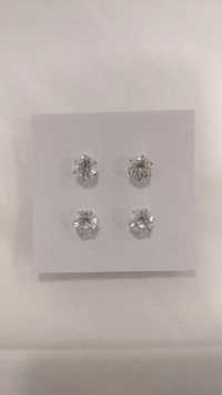 Pack de 2 brincos de prata com zirconias