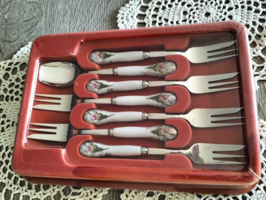 Widelczyki do ciasta Lefana PORCELANA PRL