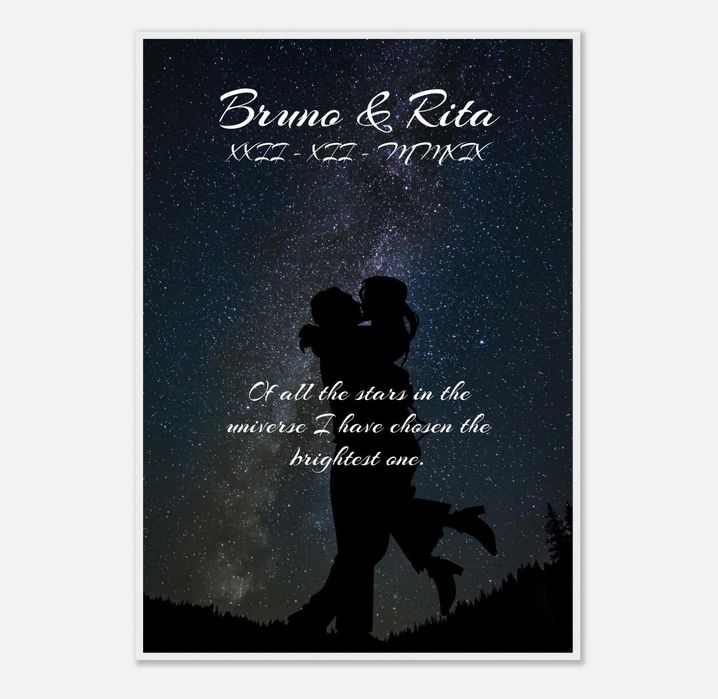 Tela personalizada Casal - Casamentos, aniversário, dia dos namorados