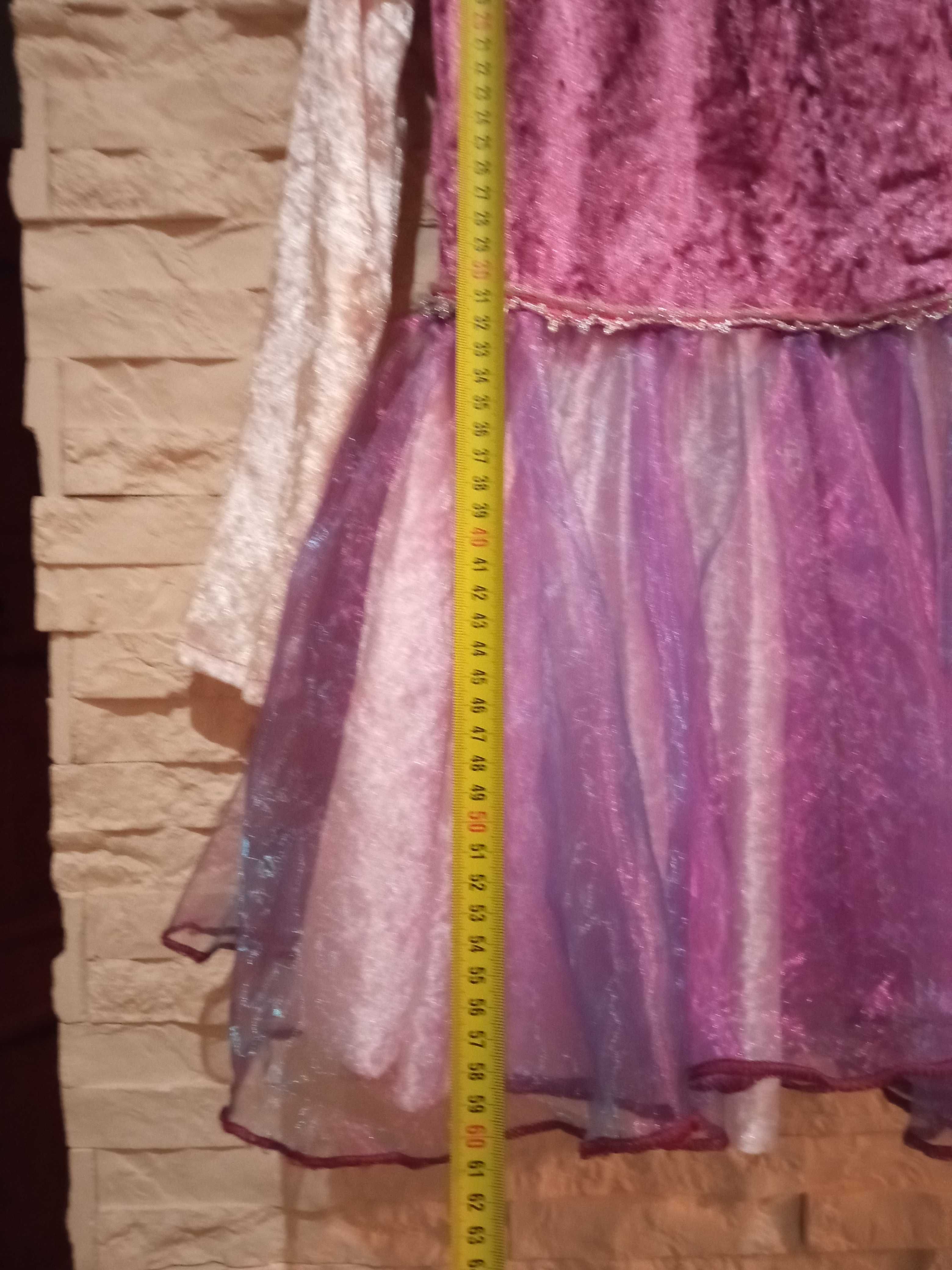 Suknia wróżki 5-6 l 110 116 sukienka welurowa czarodziejki królewny