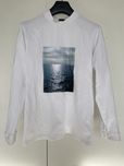 Sweter biały półgolf H&M bawełna M print