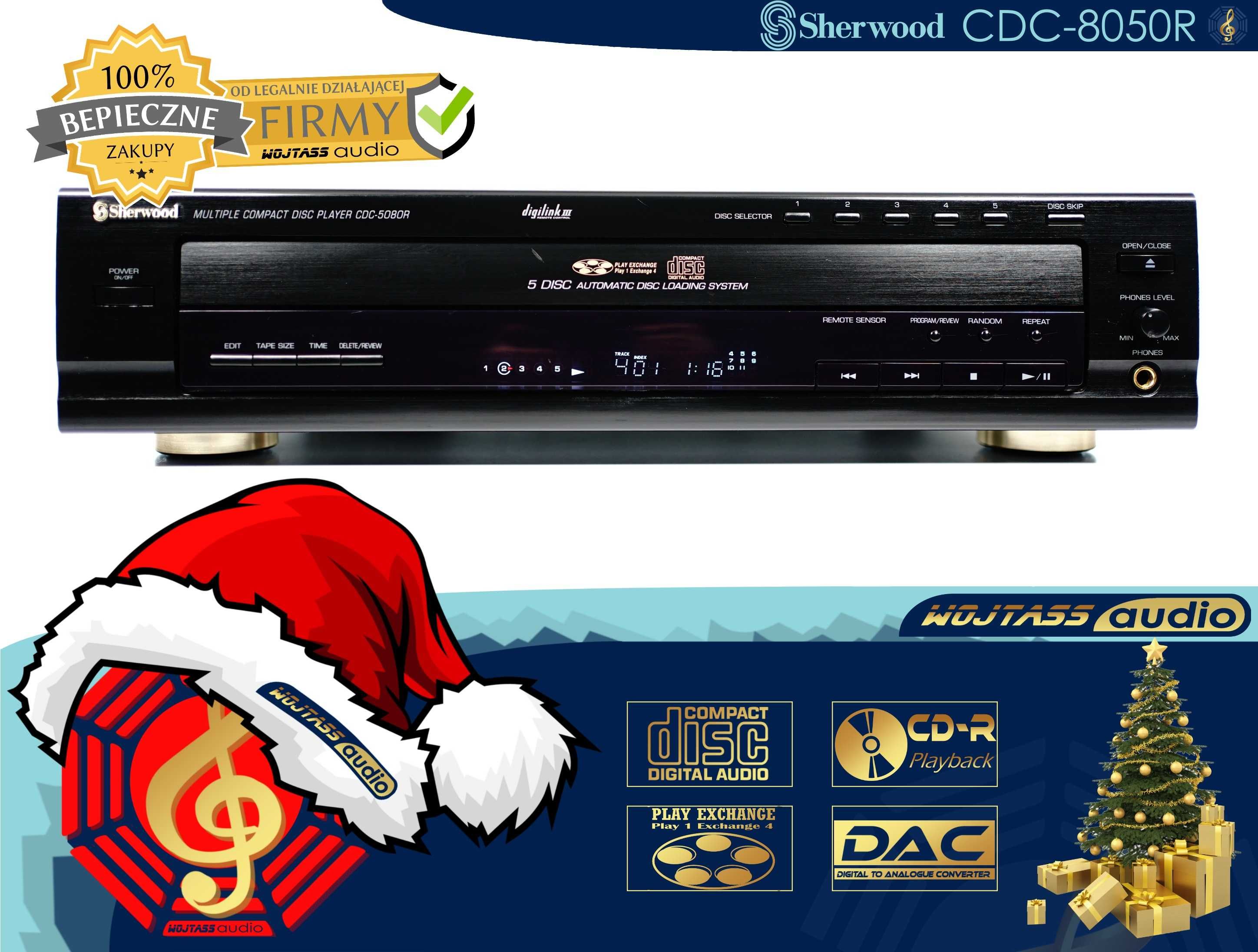 Zmieniarka na 5 płyt CD Sherwood CDC-8050R DAC 1-bit Odtwarzacz