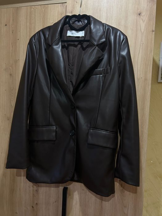 Піджак шкіряний шоколадний від Bershka