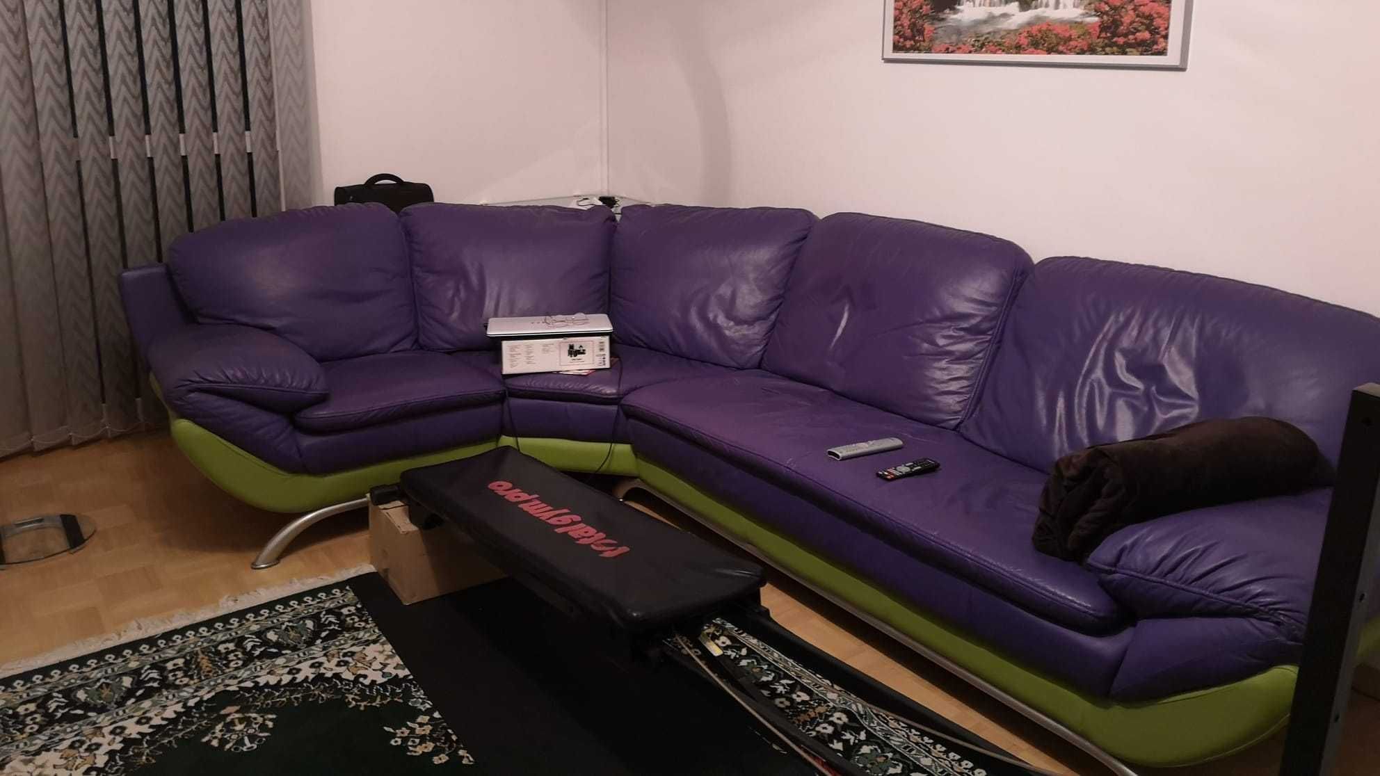 Sofa narożna KLER prawdziwa skóra gat.1