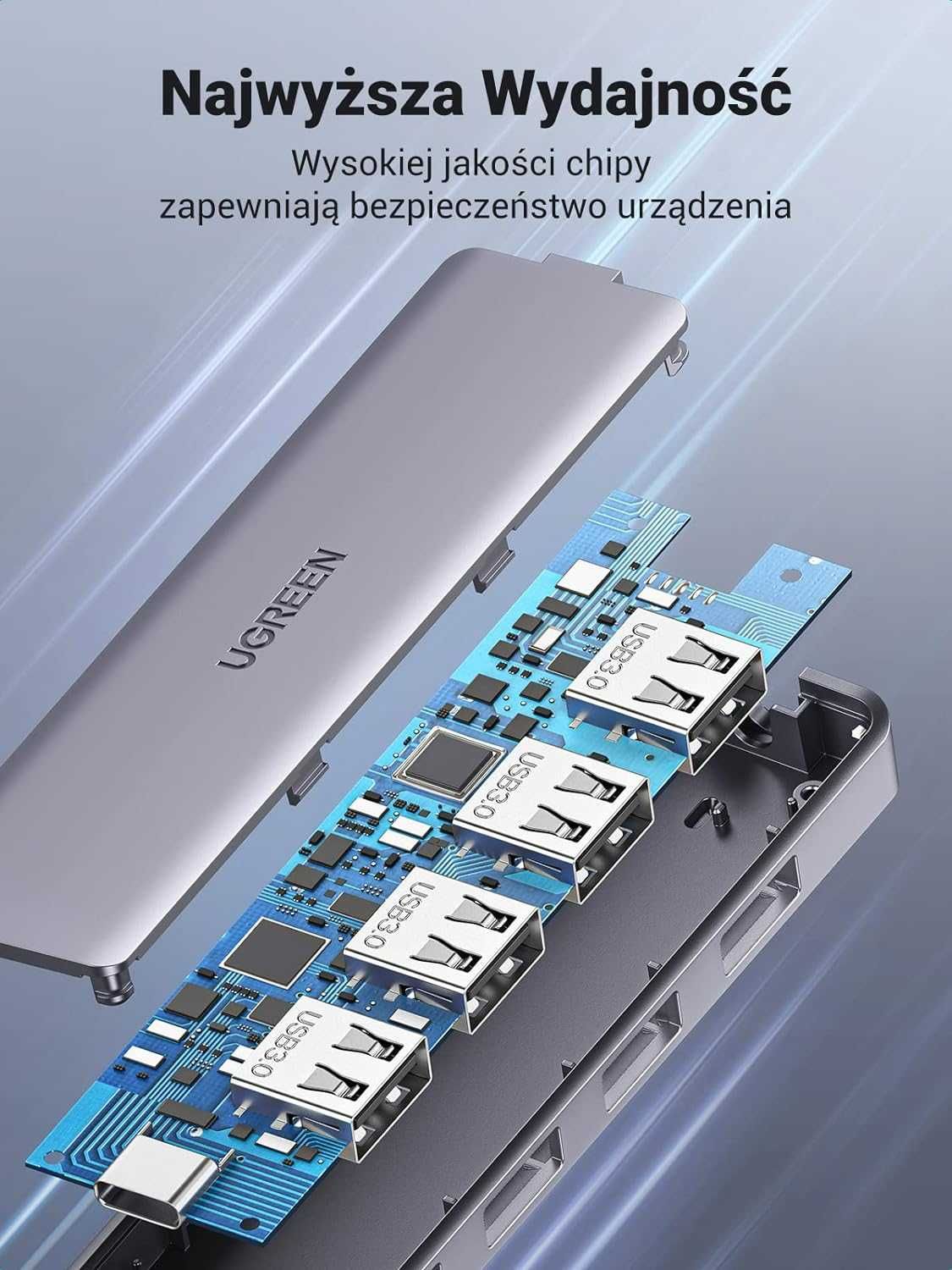 UGREEN Rozdzielacz USB C na USB 4 porty USB 3.0