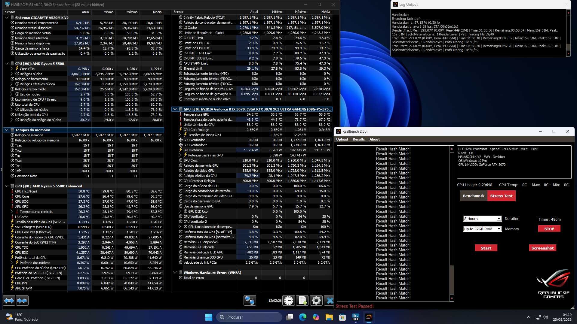 PC Gaming Ryzen 5500 4.2GHz / RTX 3070 / 32GB 3200 / RGB / 1TB NVMe