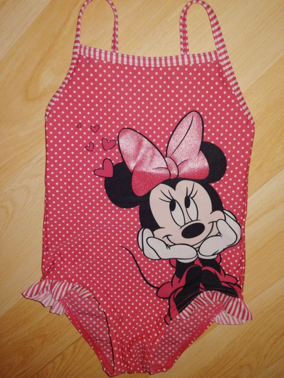 Strój kostium kąpielowy brokat falbanki Myszka Minnie na 92-98cm
