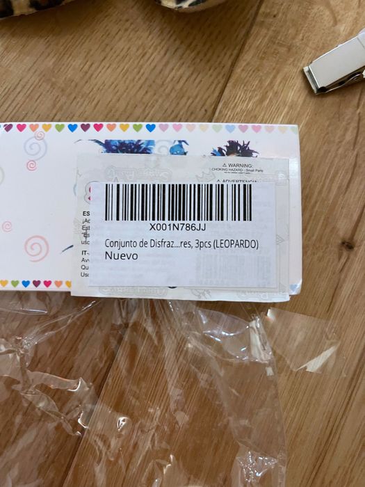 Conjunto de 3 Peças de Disfarce de Leopardo para Crianças Halloween