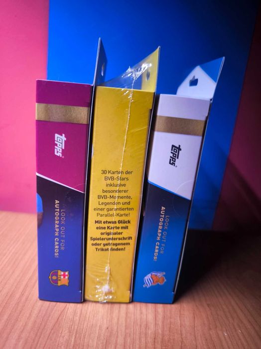 Zestaw 3 boxów Topps Team Set 2021/22 – Barcelona, Borussia, Sociedad