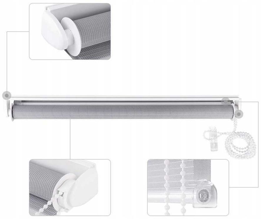 Roleta dzień i noc Sekey 85 cm x 100 cm szara