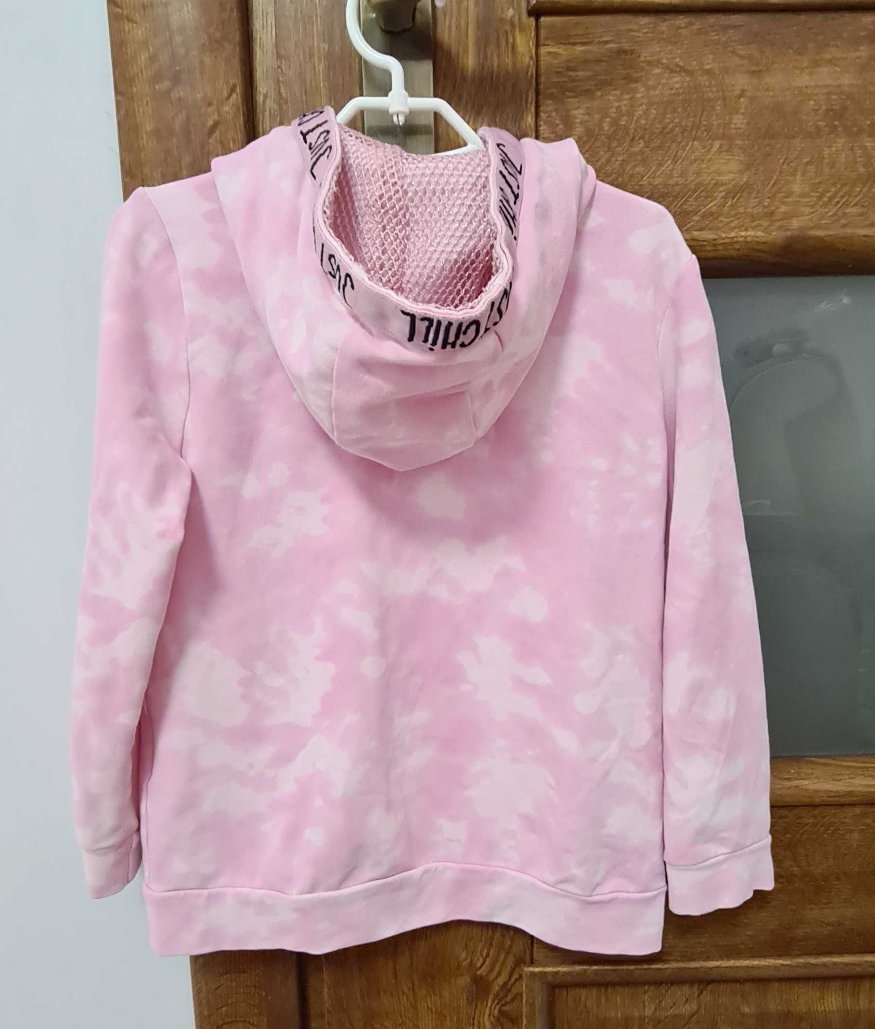 Bluza 104 moro różowa rozpinana dziewczęca