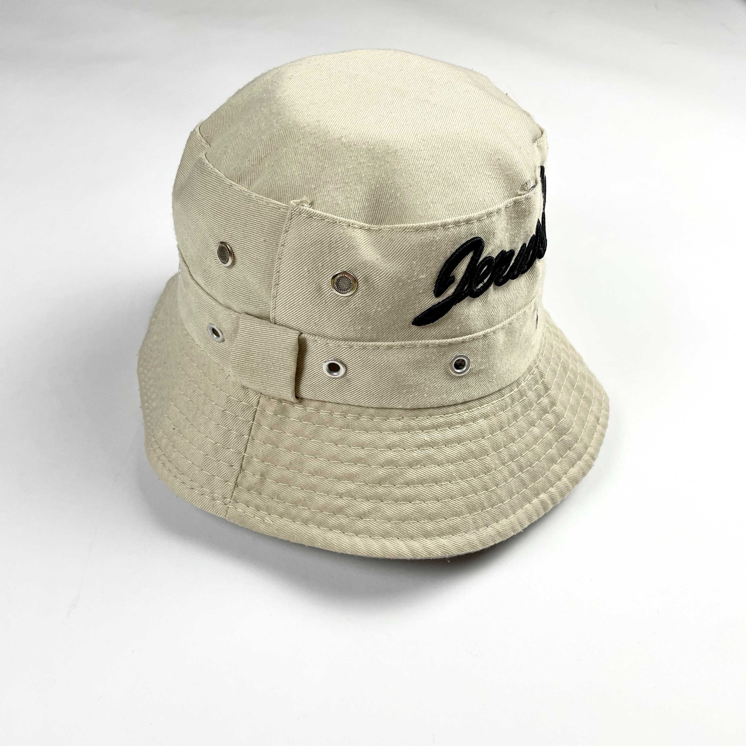 Vintage beżowy bucket hat kapelusz 90s 80s retro streetwear y2k