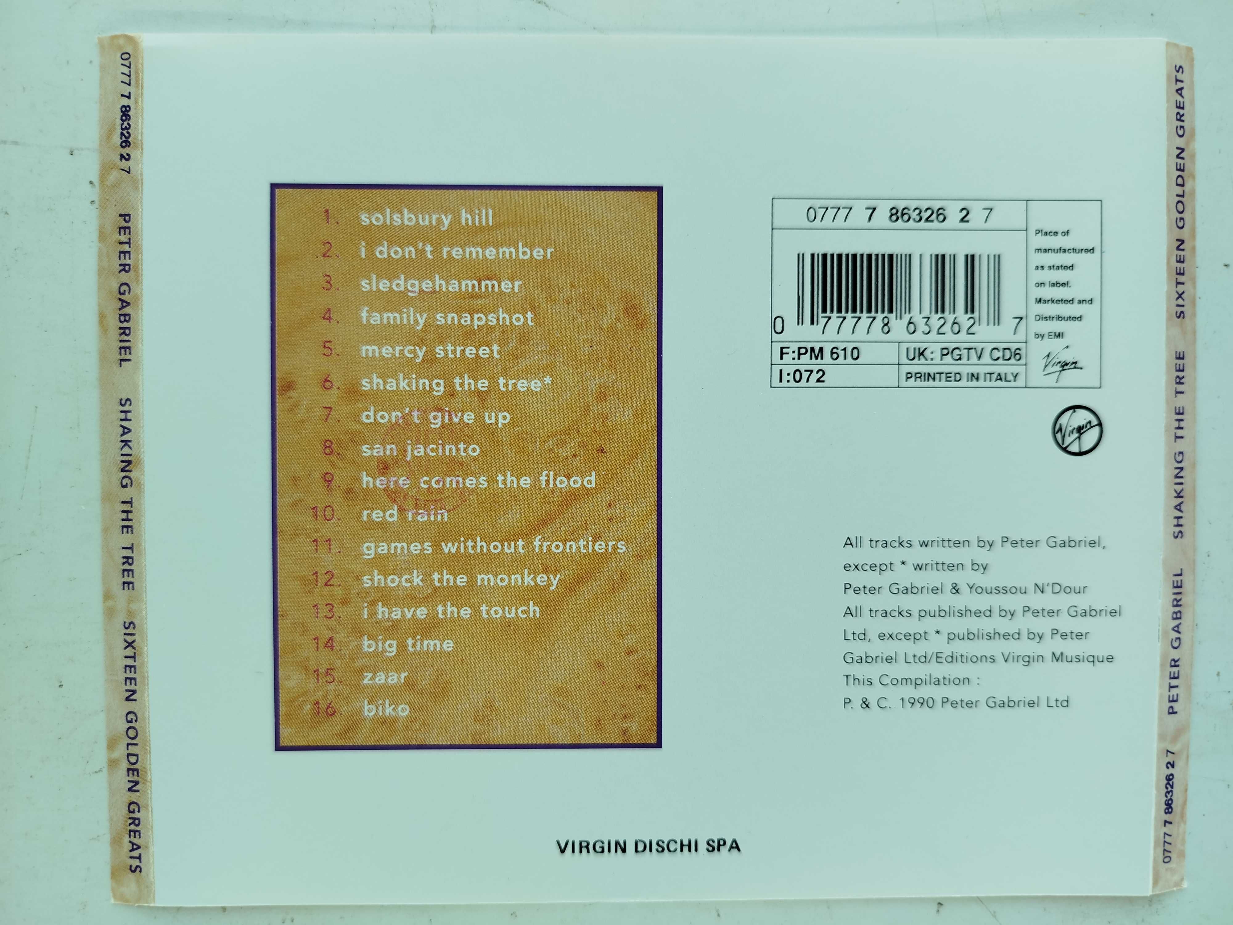 Peter Gabriel Shaking The Tree: Sixteen Golden Greats rock pop rock