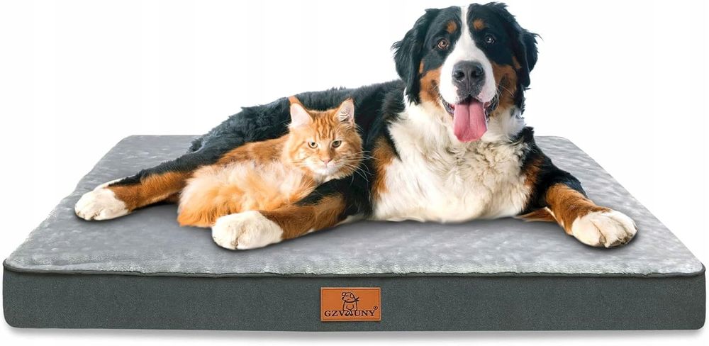 Ortopedyczne legowisko dla psów wodoodporna poduszka szara 104x74x10cm