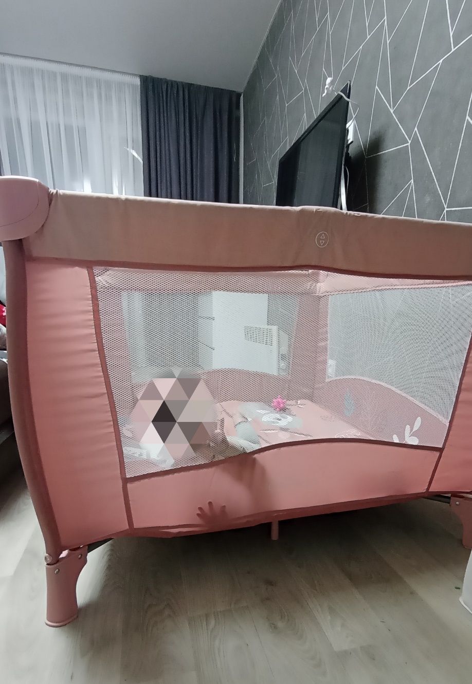 Дитячий манеж baby design 2020 pink