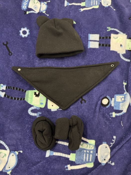 Набор шапка, шарф и пинетки на флисе
