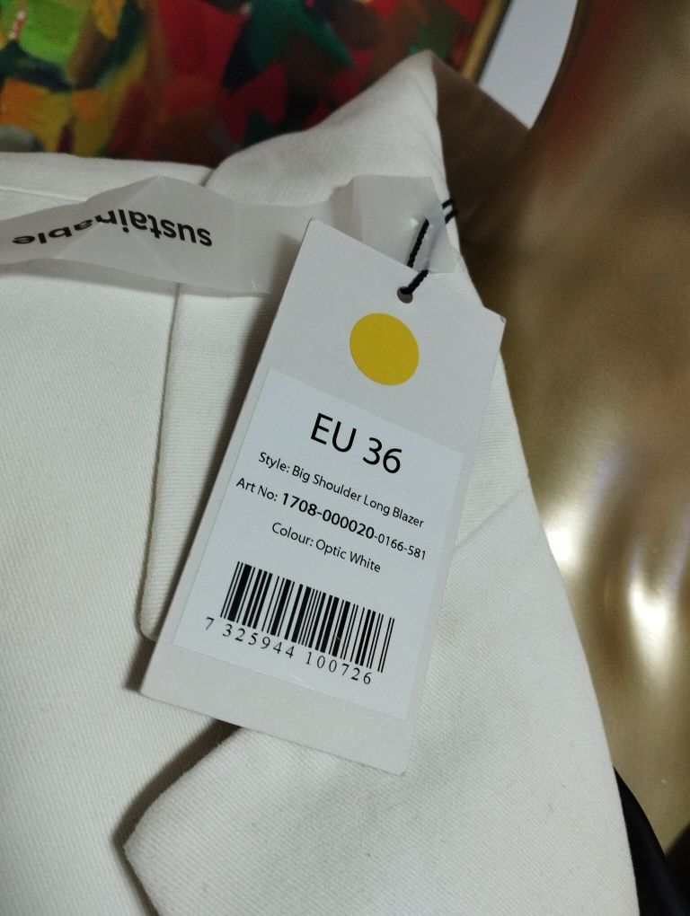 Biała długa marynarka oversize Basic Hollywood Glamour na-kd S | 36