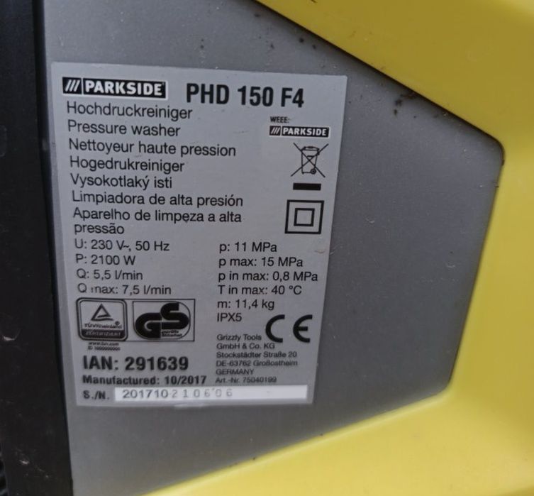 Myjka ciśnieniowa firmy PARKSIDE PHD 150F4