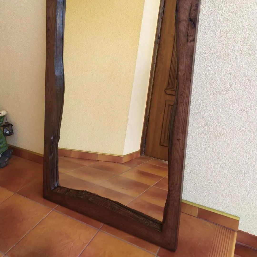 Дзеркало зеркало з дерев'яною рамою  ручна робота пано різьба по дерев