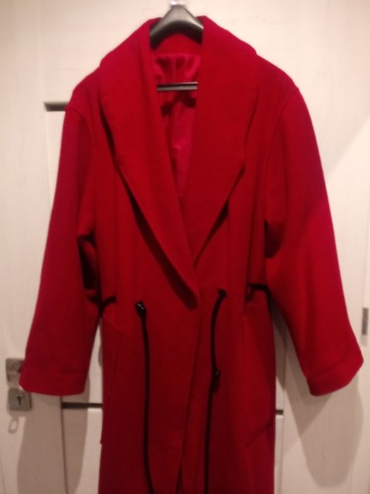 Płaszcz wiązany szlafrokowy Woolmarkt 44 XXL wełniany