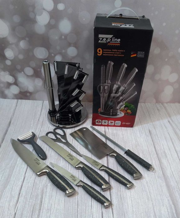 Універсальний набір ножів Zepline з підставкою 8 предметів