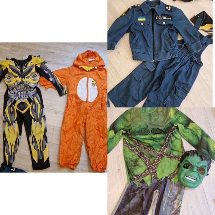 Костюми маскарадні супергерої Халк Трансформери Динозавр Поліція