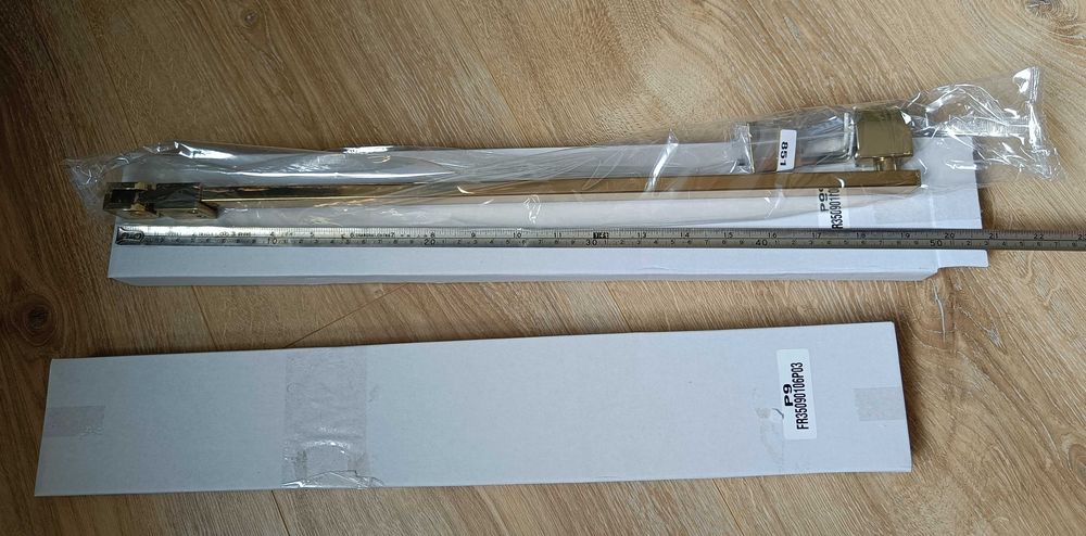 Ramię do ścianki prysznicowej wspornik szyby kabiny złoty gold połysk