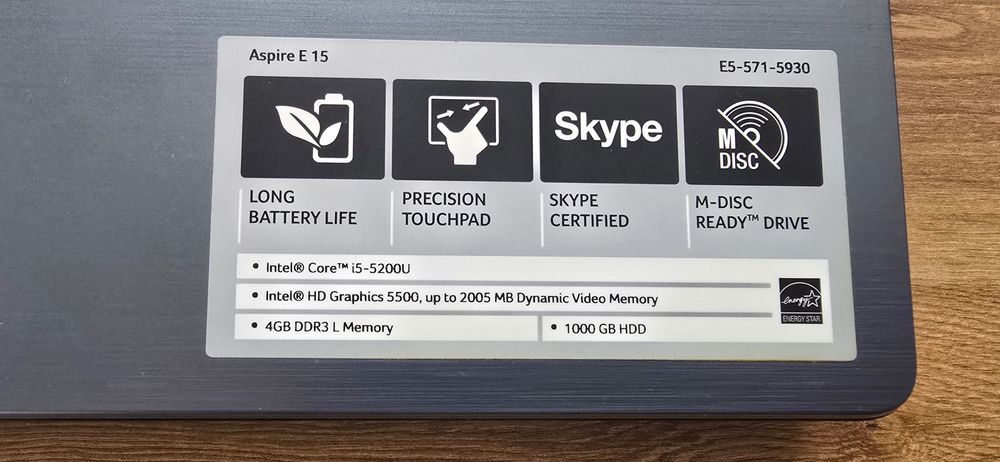 Acer aspire E5-571 i5 5200U Super Stan