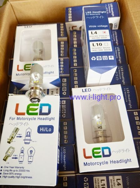 Светодиодная LED мотолампа на скутер мопед P15d-25-1 Px15d H6 H6M лед