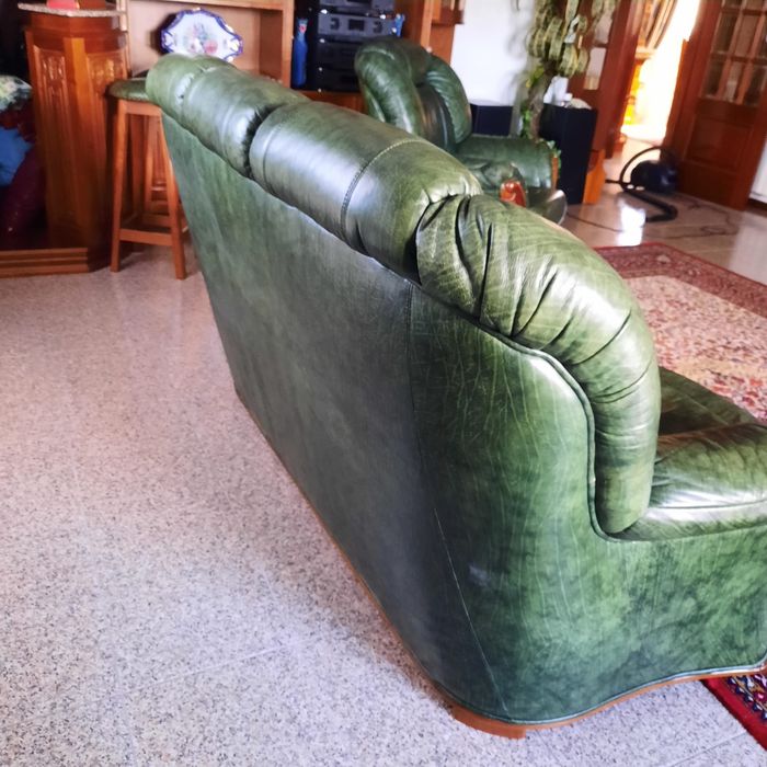 1 sofa que faz cama, 2 cadeirões + 1 carpete