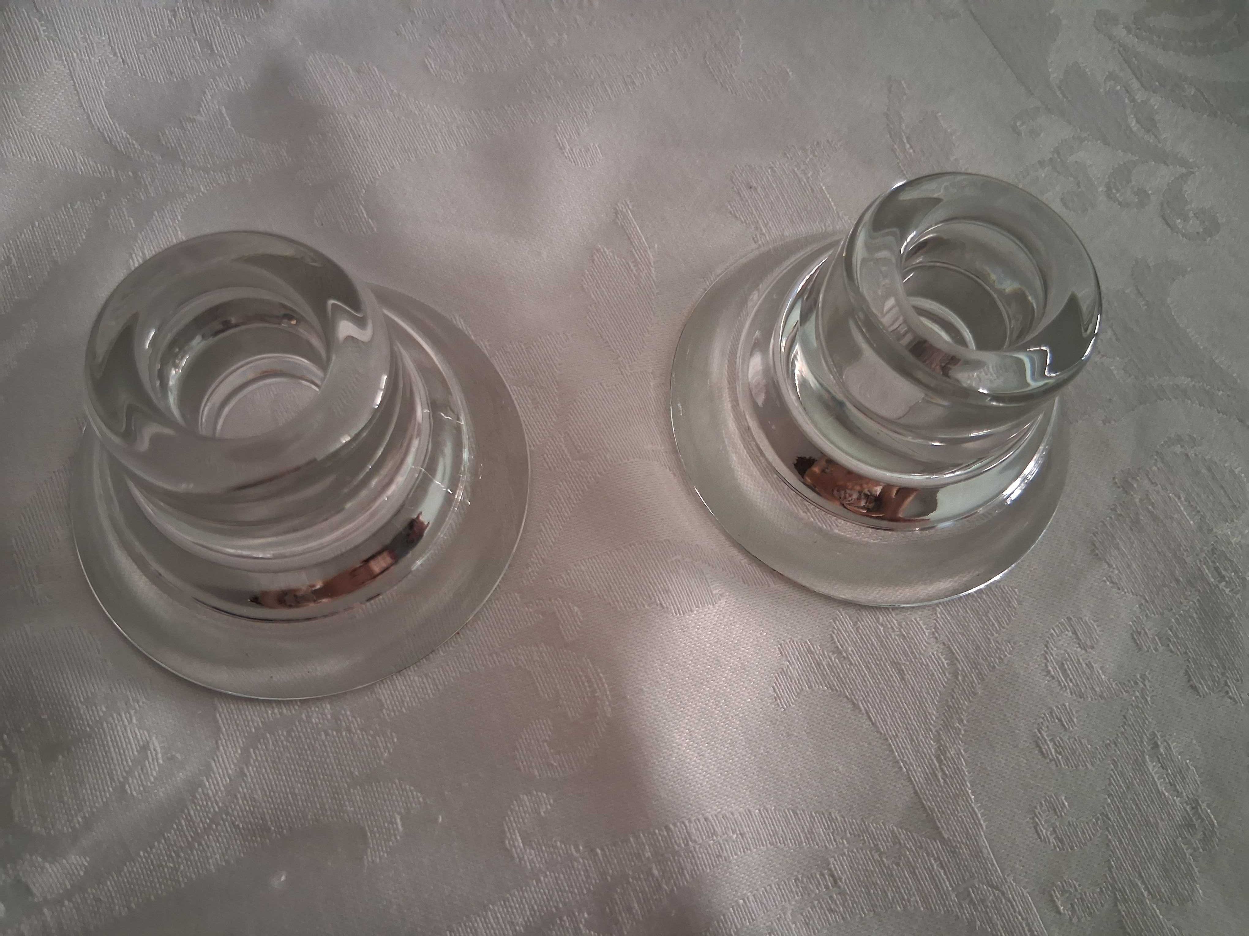 2 castiçais duplos em vidro (Portes incluídos)