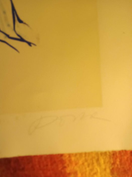 JÚLIO POMAR, serigrafia s/papel, 31 x 21,5 cm "anjos"  original