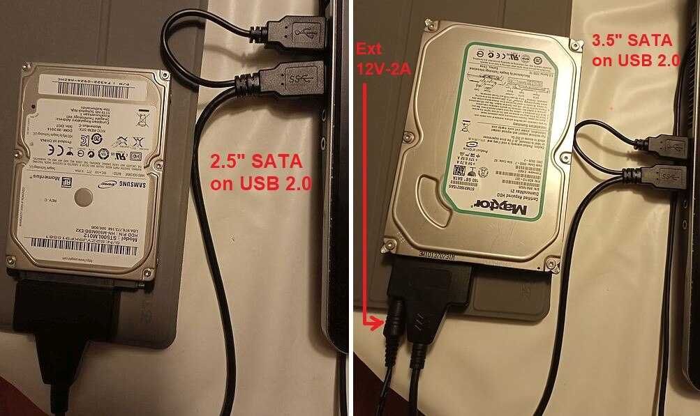 двойной USB 3.0 SATA переходник для дисков 3.5"/2.5" HDD SSD DVD