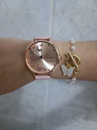 Relógio cor de rosa + pulseira