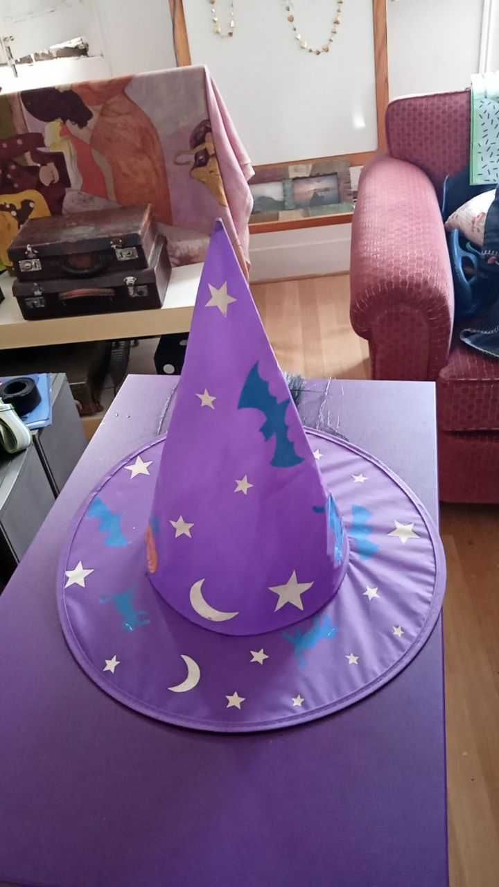 Chapéu de Bruxa com Cabelo