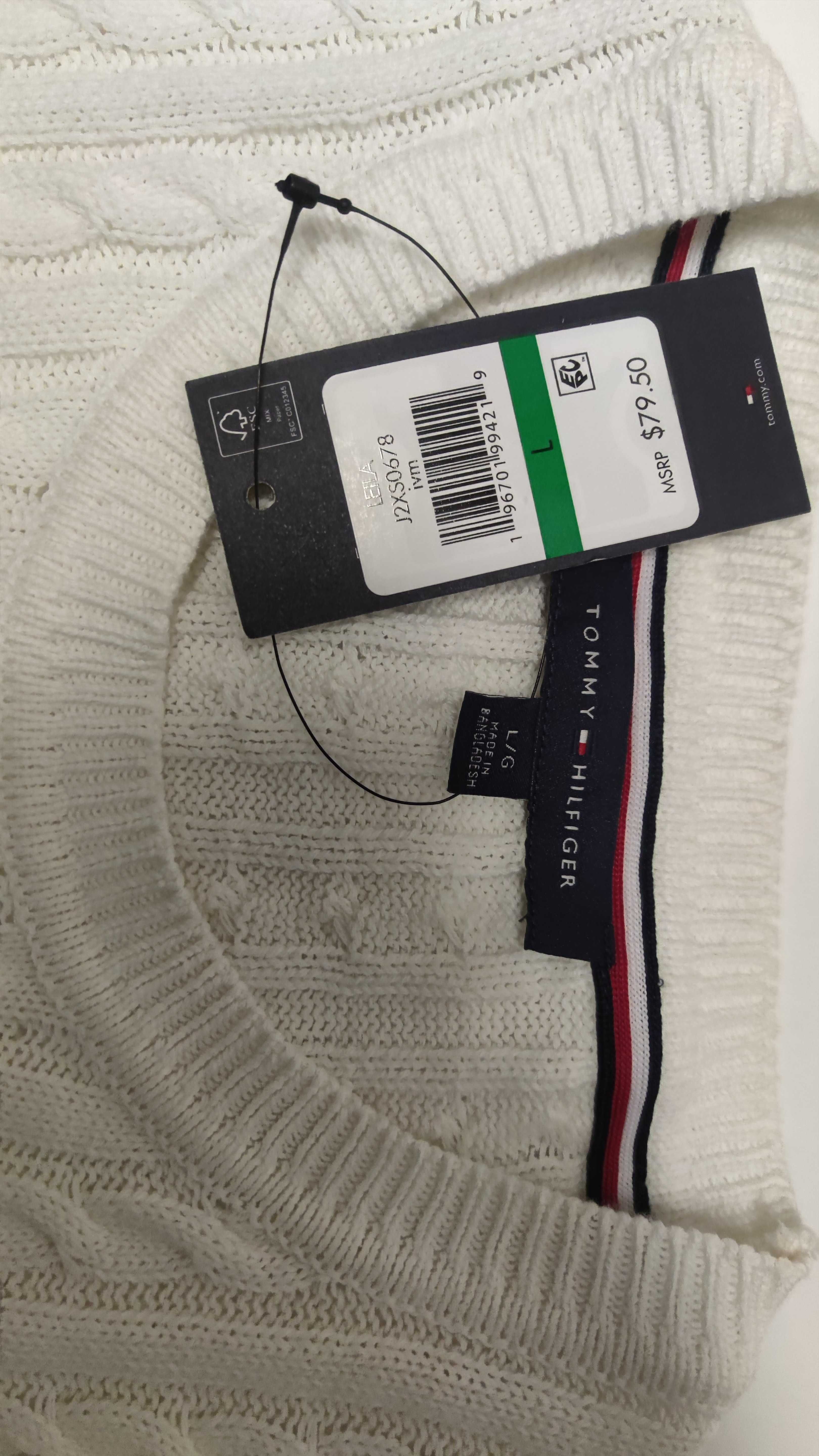 Tommy Hilfiger sweter bawełniany dzianina cieniowane pasy L 40 nowy