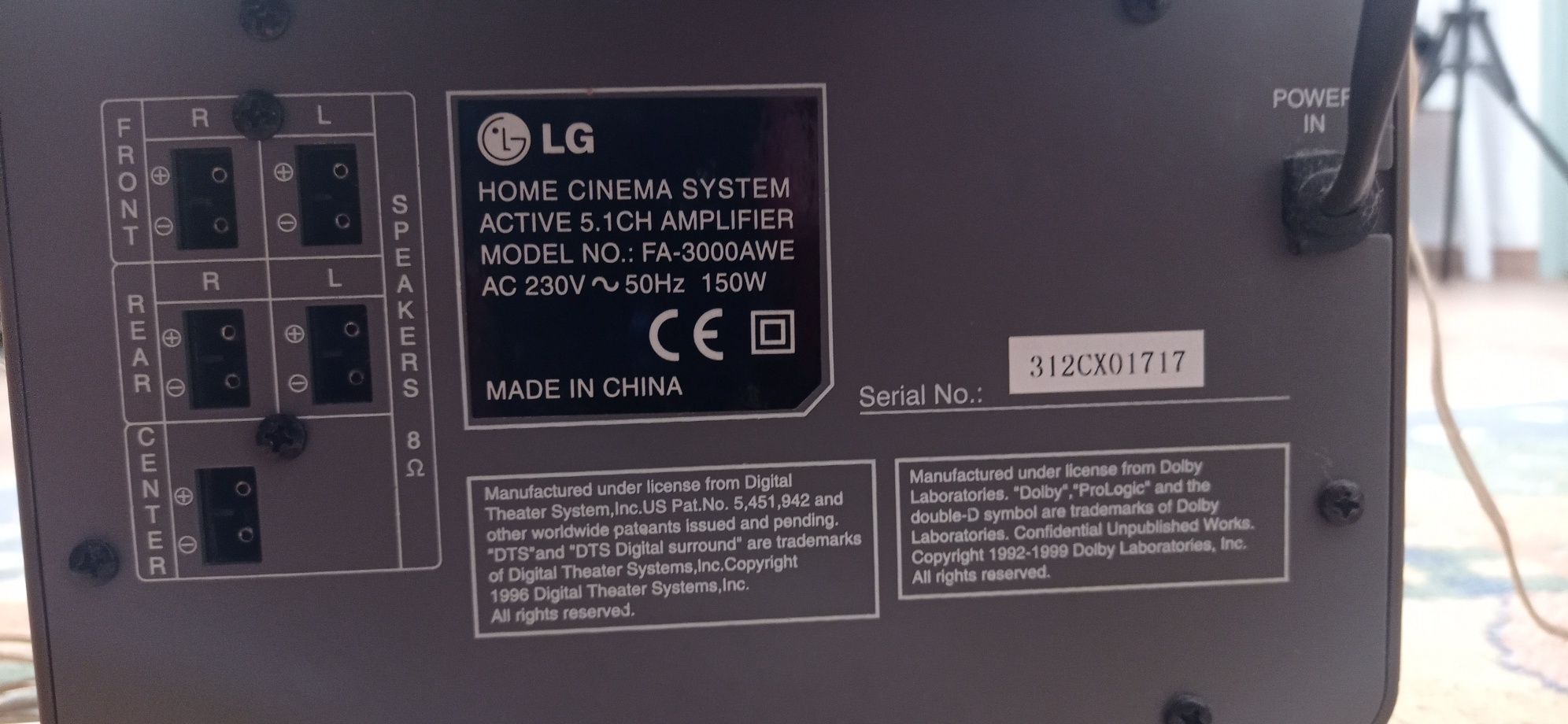 LG home cinema 5.1 de 150w extreme bass sound